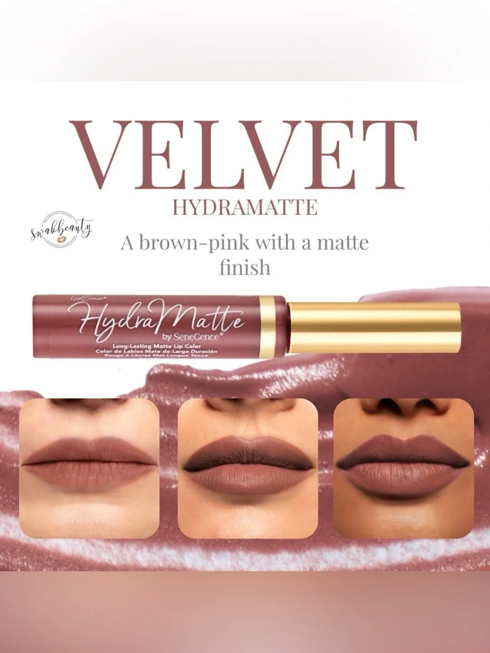 SeneGence HydraMatte Velvet Long-Lasting Lip Color — Brown-Pink